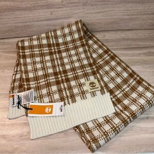Timberland Brown and Cream Plaid Scarf